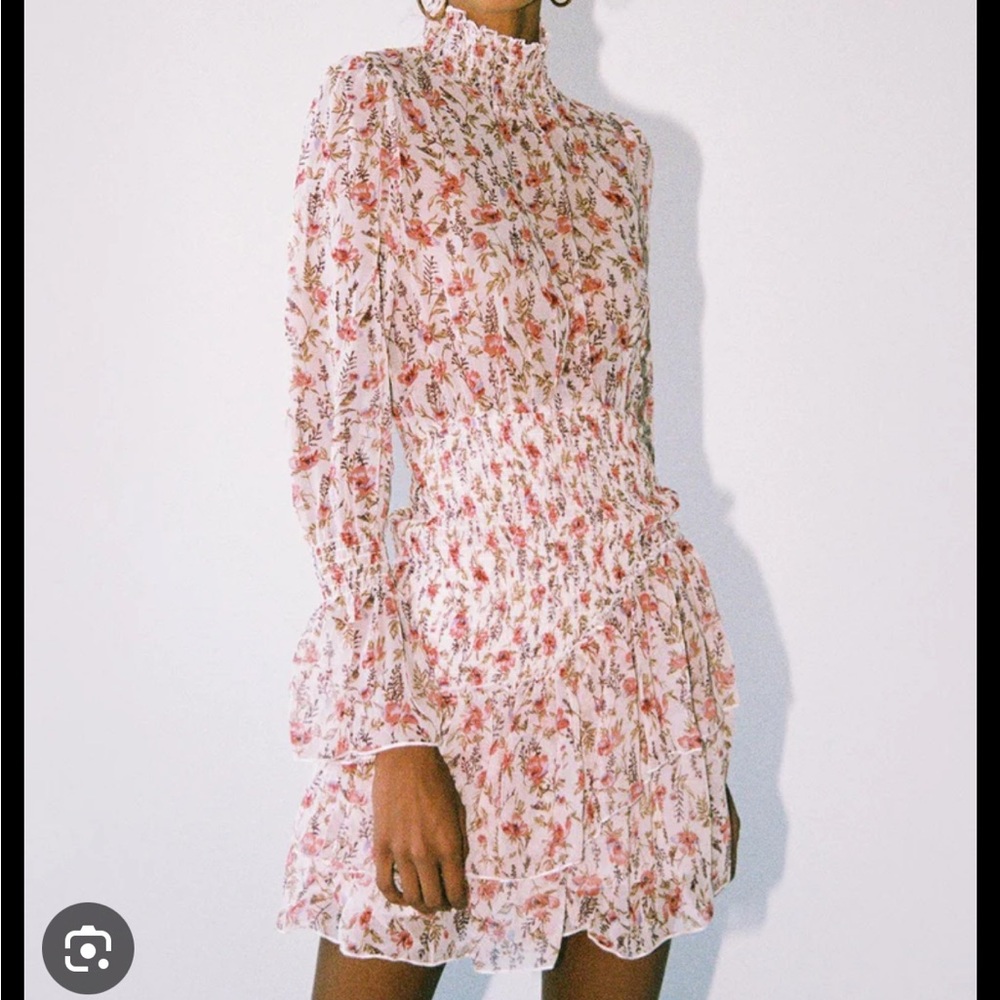 PRINCESS POLLY MINI DRESS PINK WHITE FLORAL DRESS SIZE 8